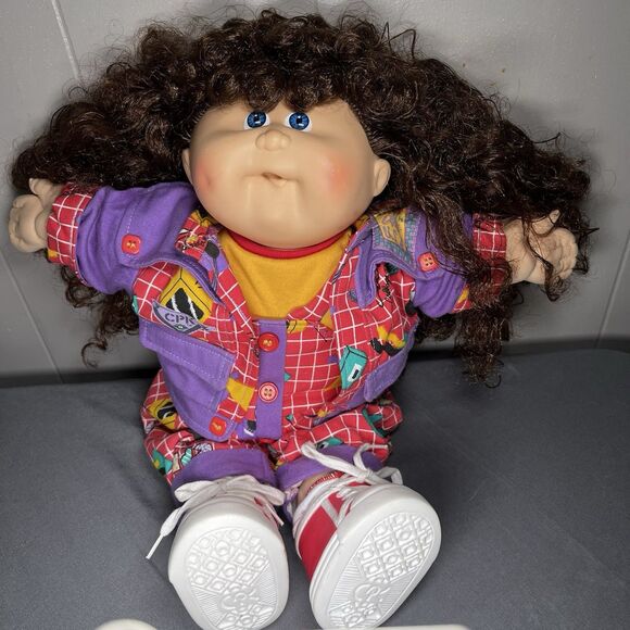 1989 Cabbage Patch Kids Doll Head Mold 18 Curly Hair Xavier Roberts - Picture 1 of 12